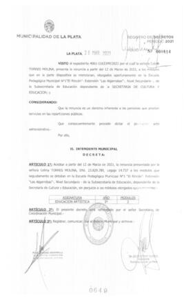 Decreto nº 649 de 2021, GARRO, Julio cesar