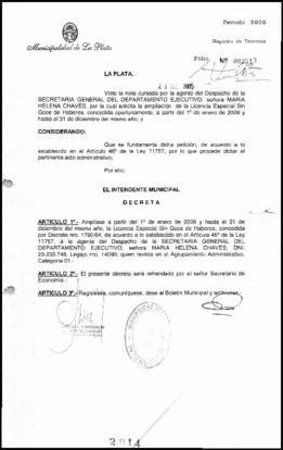 Decreto n° 2014 de 2005, Alak, Julio Cesar