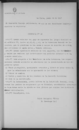 Ordenanza n° 0036 de 1937