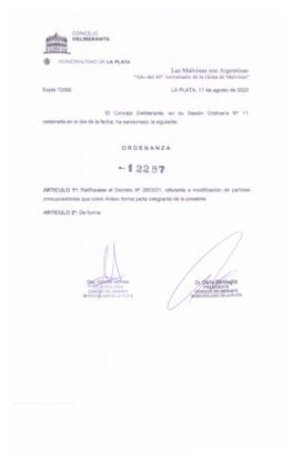 Ordenanza nº 12287 de 2022