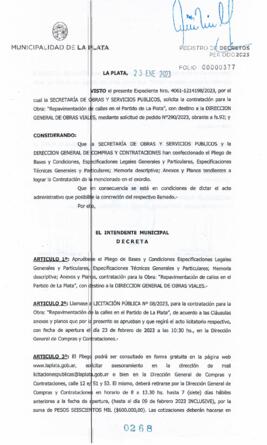 Decreto nº 268 de 2023, GARRO, Julio cesar