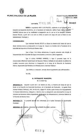 Decreto nº 539 de 2021, GARRO, Julio cesar