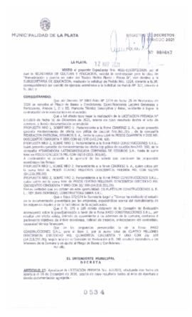 Decreto nº 534 de 2021, GARRO, Julio cesar