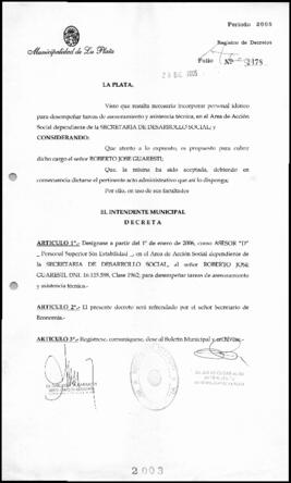 Decreto n° 2003 de 2005, Alak, Julio Cesar