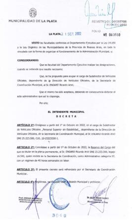 Decreto nº 3049 de 2022, GARRO, Julio cesar