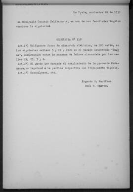 Ordenanza n° 118 de 1933