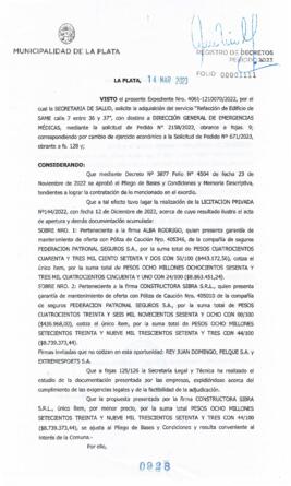 Decreto nº 928 de 2023, GARRO, Julio cesar
