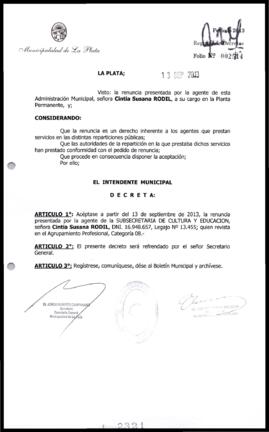 Decreto n° 2321 de 2013, Bruera, Oscar Pablo
