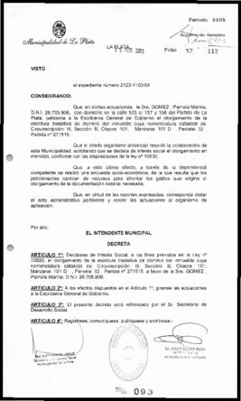 Decreto n° 93 de 2005, Alak, Julio Cesar