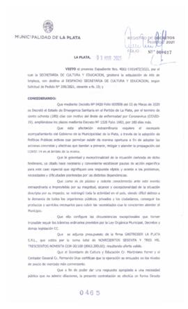 Decreto nº 465 de 2021, GARRO, Julio cesar