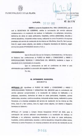 Decreto nº 3065 de 2022, GARRO, Julio cesar