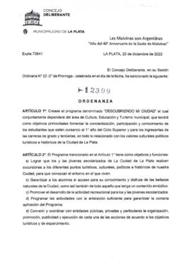 Ordenanza nº 12399 de 2022