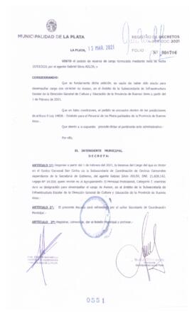 Decreto nº 551 de 2021, GARRO, Julio cesar