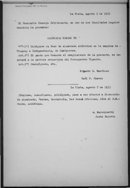 Ordenanza n° 85 de 1933