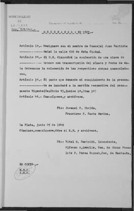 Ordenanza n° 1523 de 1949