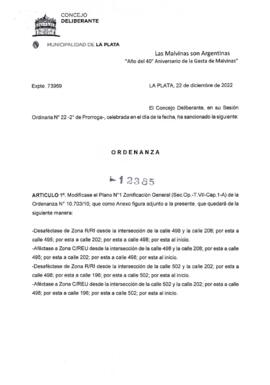 Ordenanza nº 12385 de 2022