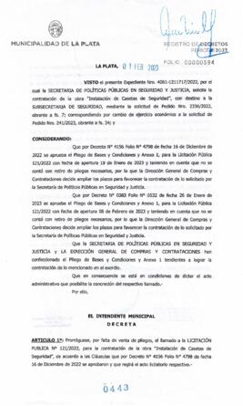 Decreto nº 443 de 2023, GARRO, Julio cesar