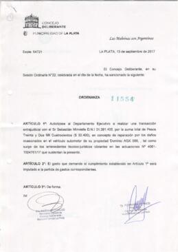 Ordenanza nº 11554 de 2017