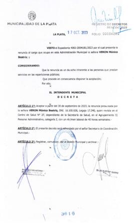 Decreto nº 3616 de 2023, GARRO, Julio cesar