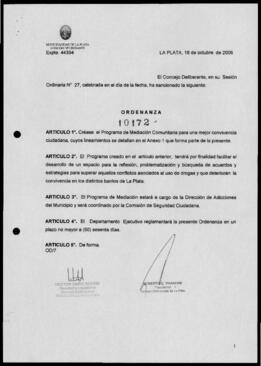 Ordenanza n° 10172 de 2006