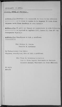 Ordenanza n° 1847 de 1949
