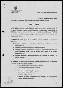 Ordenanza n° 10434 de 2008