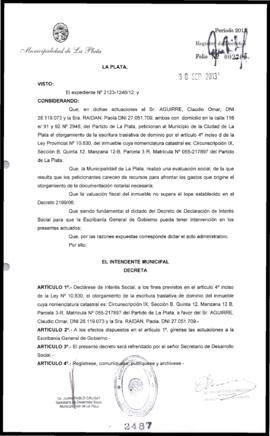 Decreto n° 2487 de 2013, Bruera, Oscar Pablo