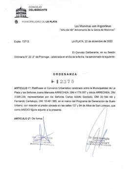 Ordenanza nº 12378 de 2022