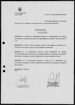 Ordenanza n° 10596 de 2009