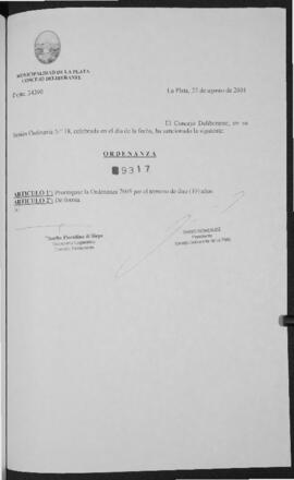 Ordenanza n° 9317 de 2001