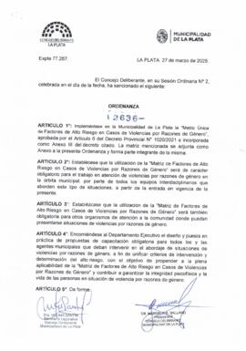 Ordenanza n° 12636 de 2025