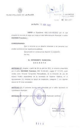 Decreto nº 1111 de 2022, GARRO, Julio cesar