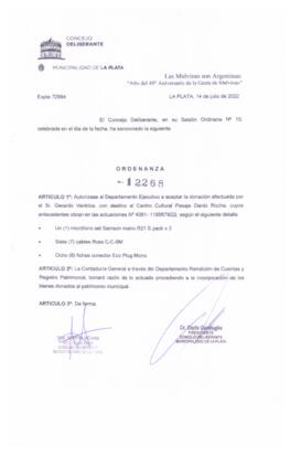 Ordenanza nº 12268 de 2022