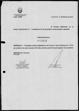 Ordenanza n° 10253 de 2007