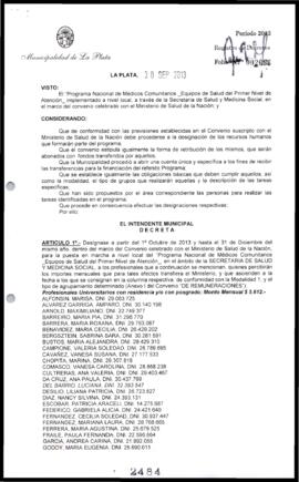 Decreto n° 2484 de 2013, Bruera, Oscar Pablo