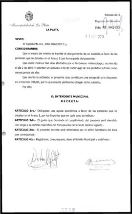 Decreto n° 2253 de 2013, Bruera, Oscar Pablo