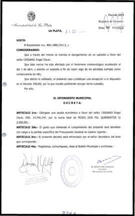 Decreto n° 2244 de 2013, Bruera, Oscar Pablo