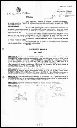 Decreto n° 862 de 2005, Alak, Julio Cesar