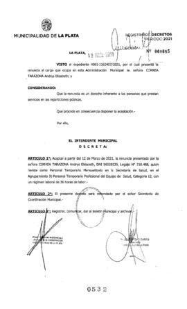 Decreto nº 532 de 2021, GARRO, Julio cesar