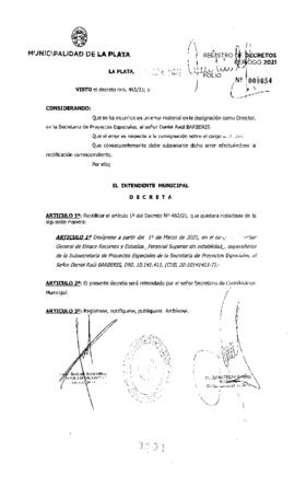 Decreto nº 501 de 2021, GARRO, Julio cesar