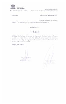 Ordenanza nº 12489 de 2023