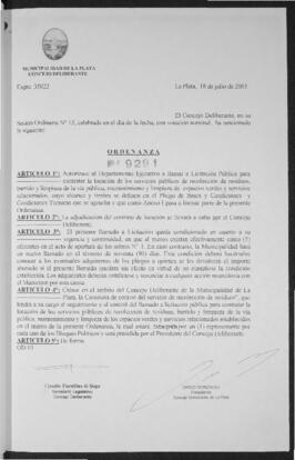 Ordenanza n° 9291 de 2001