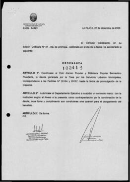 Ordenanza n° 10241 de 2006