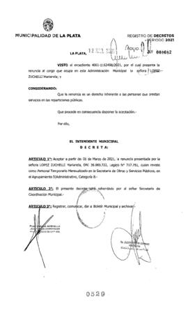 Decreto nº 529 de 2021, GARRO, Julio cesar