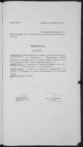 Ordenanza n° 8807 de 1997