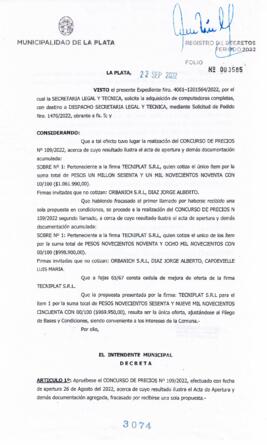 Decreto nº 3074 de 2022, GARRO, Julio cesar
