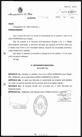 Decreto n° 29 de 2005, Alak, Julio Cesar