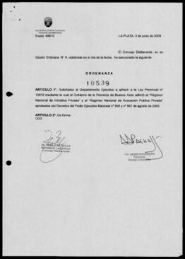 Ordenanza n° 10539 de 2009