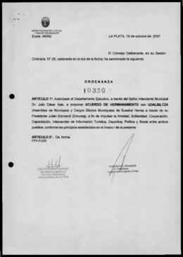 Ordenanza n° 10330 de 2007