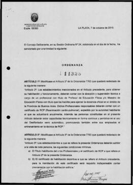 Ordenanza n° 11325 de 2015
